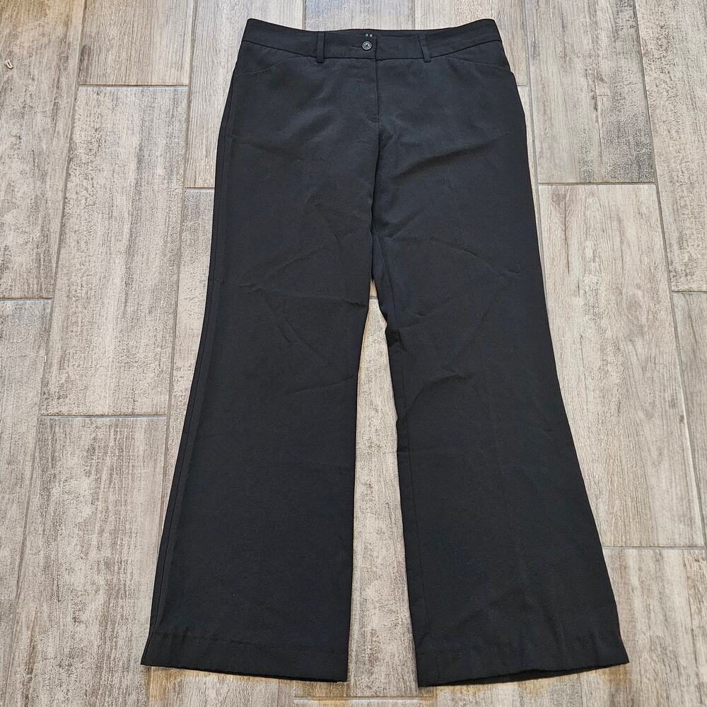 Norma Kamali Bootcut Pants Women 10 Black Stretch Pull On Work Casual Minimalist